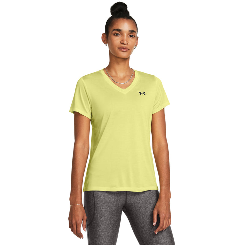 Women's Under Armour Tech Twist V-Neck T-Shirt - 727 - SONIC YELLOW