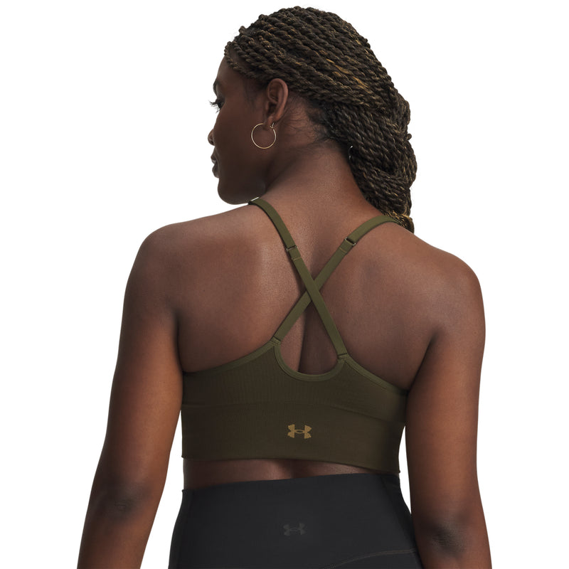 Women's Under Armour Vanish Seamless Low Long Bra - 308 - EXPEDITION GREEN