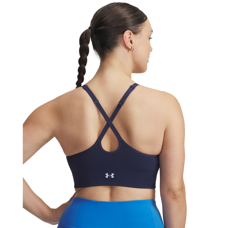 Women's Under Armour Vanish Seamless Low Long Bra - 403WNAVY