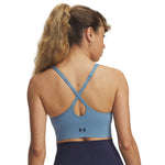 Women's Under Armour Vanish Seamless Low Long Bra - 418 - BLUE SMOKE