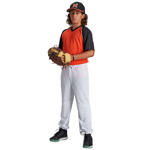 Youth Champro Cycle Pull Up Baseball Pant with Belt Loops - WHI-WHIT