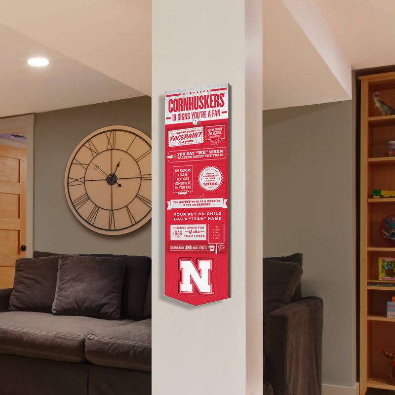 Nebraska Huskers 3D Top 10 Reasons Wall Sign