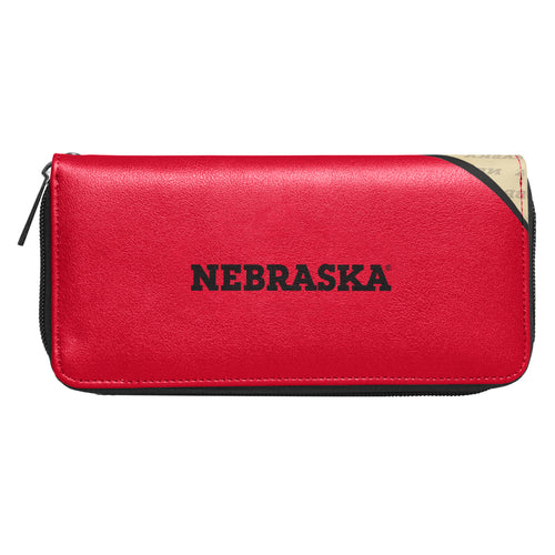 Nebraska Cornhuskers Curve Zip Organizer Wallet