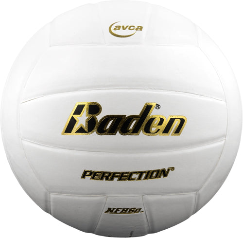 Baden Perfection Leather Volleyball - WHITE