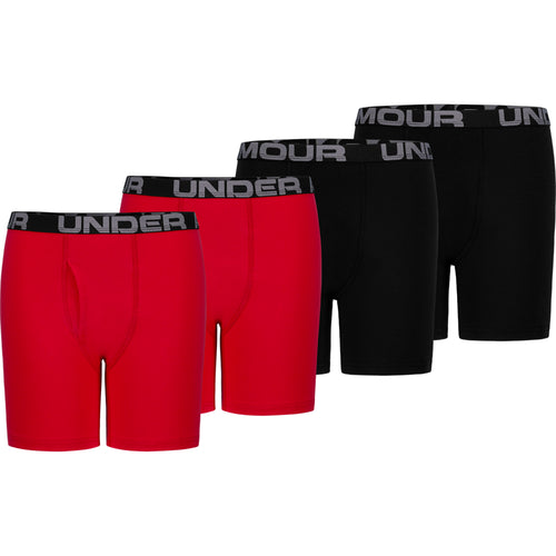 Boys' Under Armour Youth 4-Pack Cotton Boxer Briefs - 60-PC