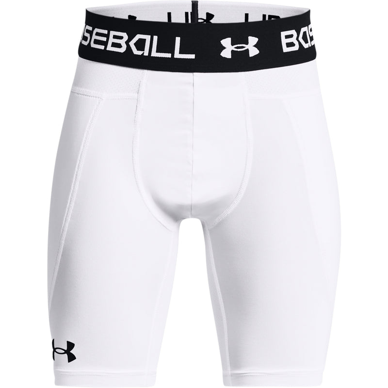 Boys' Under Armour Youth Utility Sliding Shorts - 100 - WHITE/BLACK