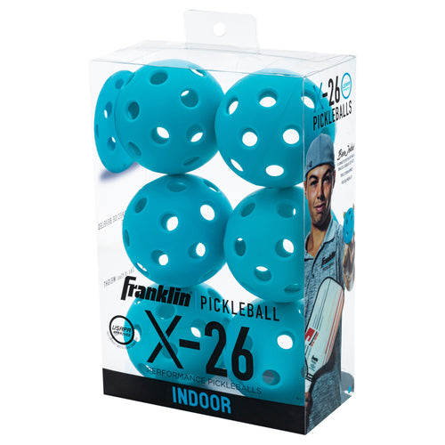 Franklin X-26 6-Pack Indoor Pickleballs - BLUE