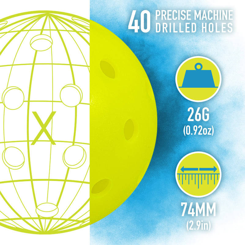Franklin X-40 6-Pack Outdoor Pickleballs - OPTICYEL