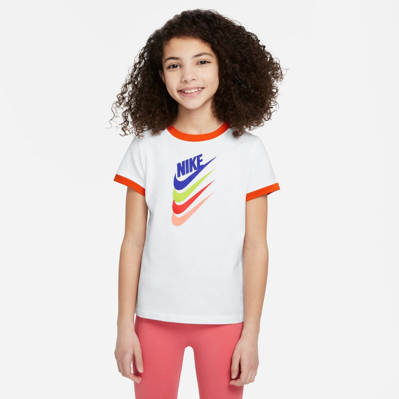 Girls' Nike Youth Nsw Ringer T-Shirt - 100 - WHITE