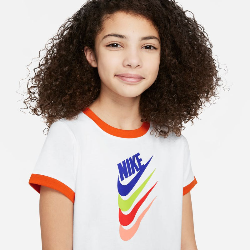 Girls' Nike Youth Nsw Ringer T-Shirt - 100 - WHITE