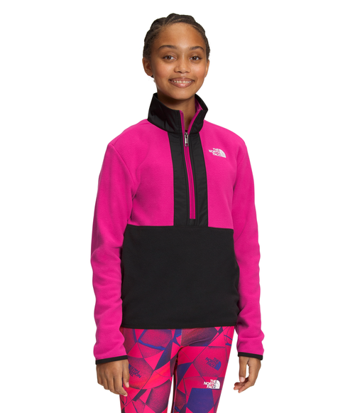 Girls' The North Face Youth Glacier 1/2 Zip - 146 PINK