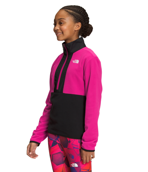 Girls' The North Face Youth Glacier 1/2 Zip - 146 PINK