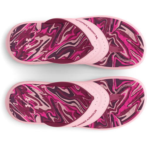 Girls' Under Armour Ignite Marbella Graphic Sandals - 600 - PINK