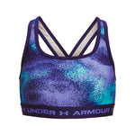 Girls' Under Armour Youth Crossback Mid Printed Sports Bra - 468 - SONAR BLUE