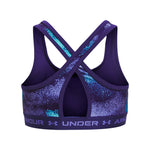 Girls' Under Armour Youth Crossback Mid Printed Sports Bra - 468 - SONAR BLUE