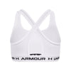 Girls' Under Armour Youth Crossback Mid Solid Sports Bra - 100 - WHITE