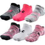 Girls' Under Armour Youth Essential No Show 6-Pack Socks - 656 CERI