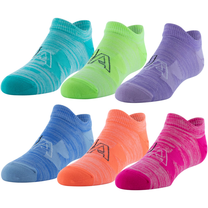 Girls' Under Armour Youth Essential No Show 6-Pack Socks - 696/695