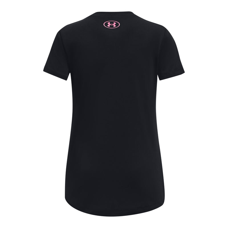Girls' Under Armour Youth Tech Print Fill Big Logo T-Shirt - 001 - BLACK