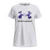 Girls' Under Armour Youth Tech Print Fill Big Logo T-Shirt - 100 - WHITE