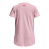 Girls' Under Armour Youth Tech Print Fill Big Logo T-Shirt - 676 - PINK SUGAR