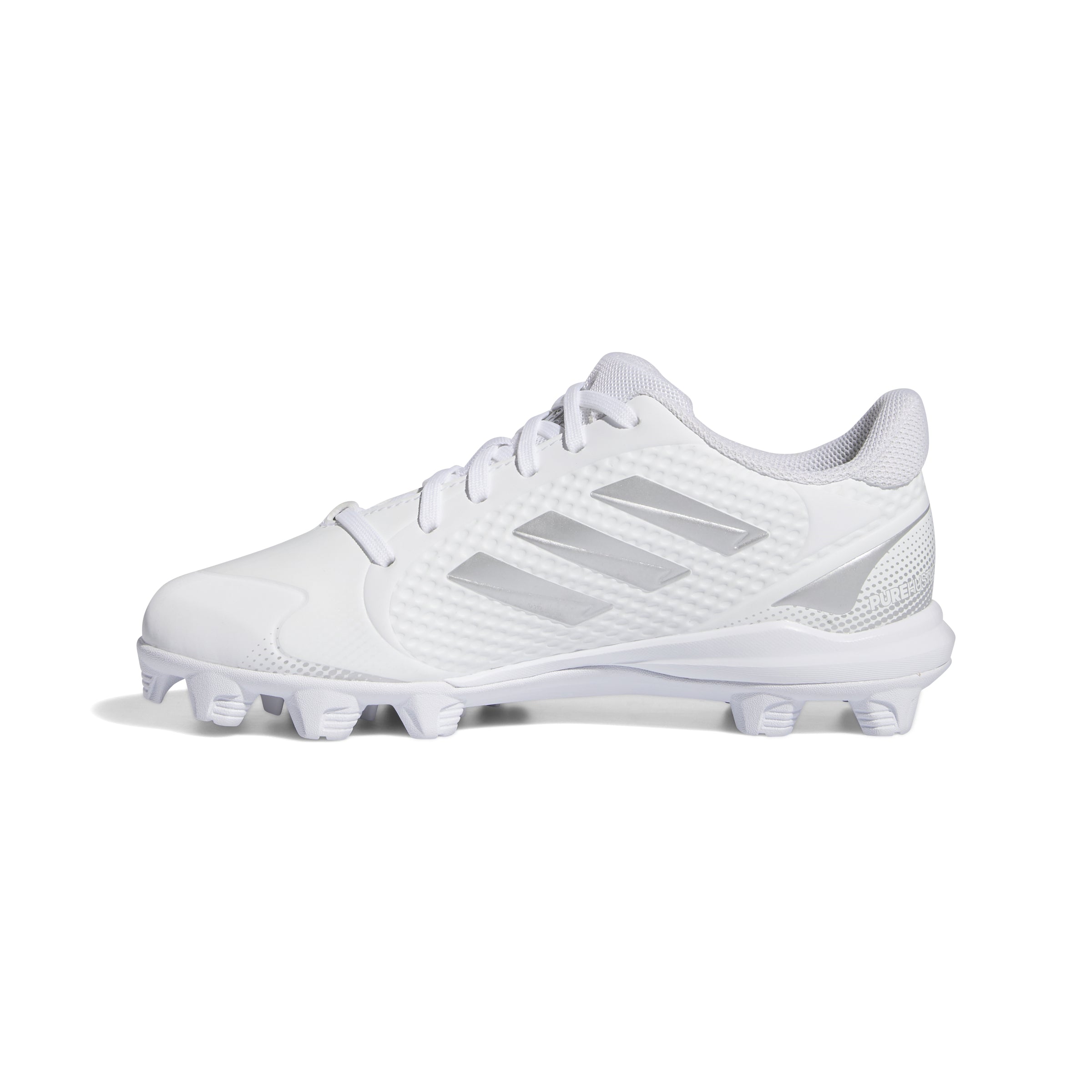 Youth Adidas PureHustle 2.0 Moulded Baseball Cleats White