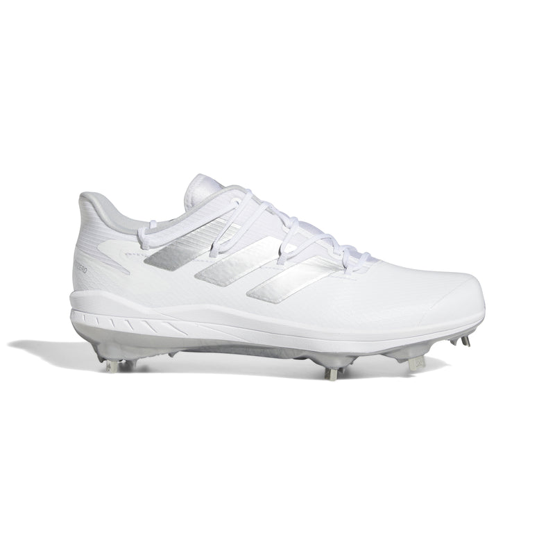 Men's Adidas Adizero Afterburner 8 Baseball Cleats - WHITE/SILVER