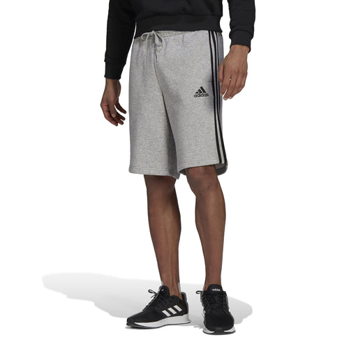 Men's Adidas Essential Fleece 3-Stripes Short - GREY