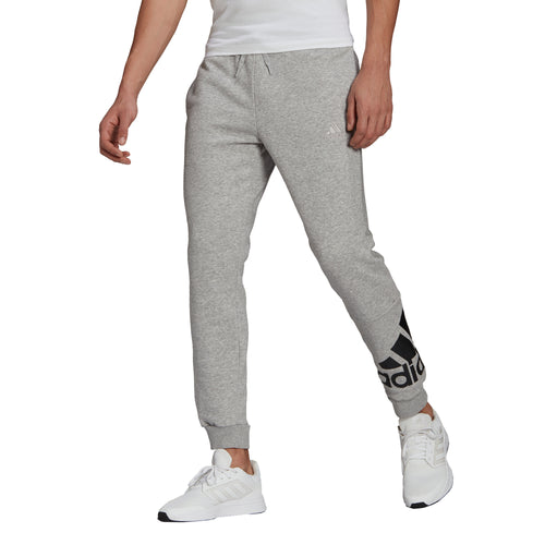 Men's Adidas Essentials Fleece Tapered Cuff Logo Pant - GREY