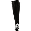 Men's Adidas Essentials Fleece Tapered Cuff Logo Pants - BLACK