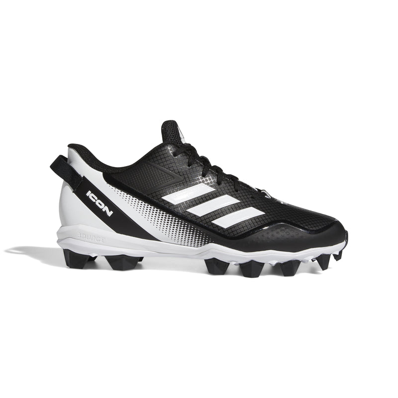 Men's Adidas Icon 7 Mid Baseball Cleats - BLACK/WHITE