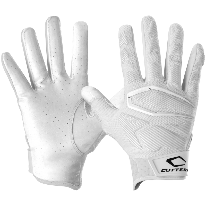 Men's Cutters The Gamer 4.0 Football Receivers Gloves - WHITE