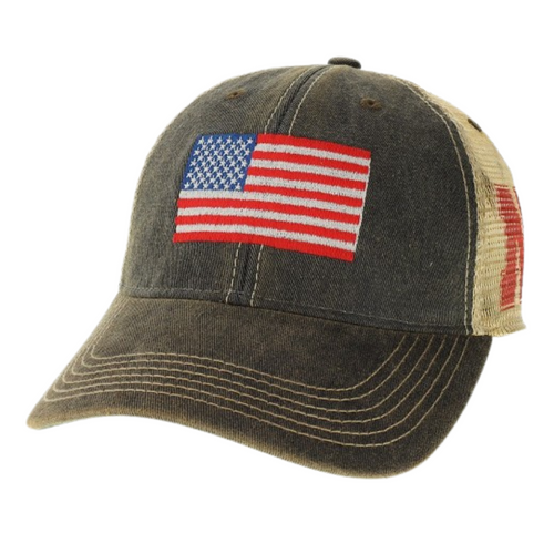 Men's Nebraska Huskers Flag Trucker Hat - BLACK