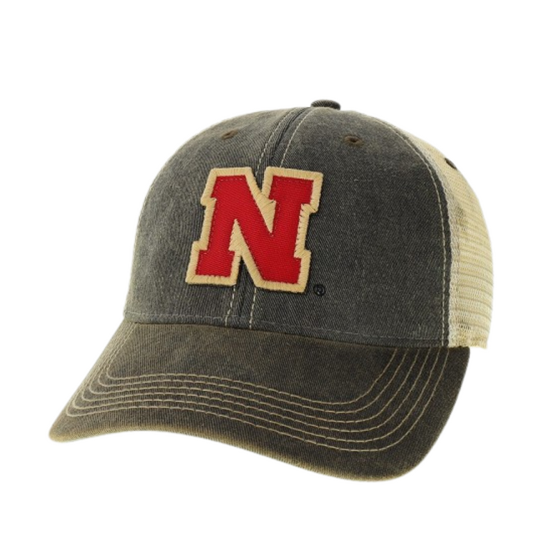 Men's Nebraska huskers Patch N Trucker Hat - BLACK