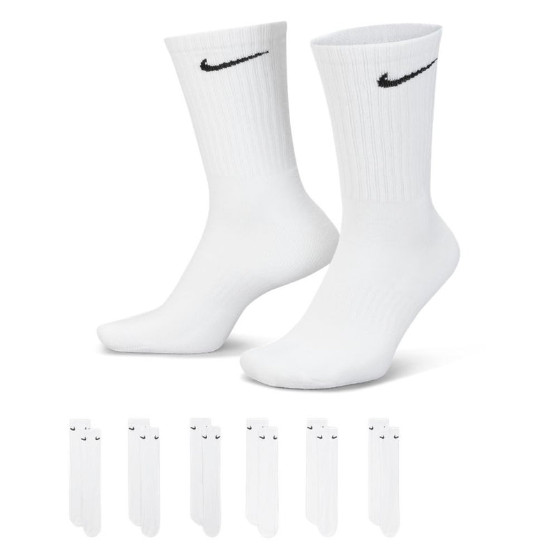 Men's Nike Everyday Cushioned 6-Pack Crew Socks - 100 - WHITE
