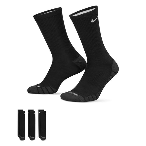 Men's Nike Everyday Max Cushioned 3-Pack Crew Socks - 010 - BLACK