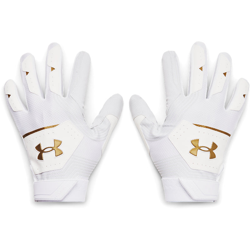 Men's Under Armour Clean Up 21 Batting Gloves - 101 - WHITE