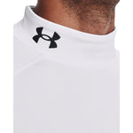 Men's Under Armour ColdGear Fitted Mock - 100 - WHITE/BLACK