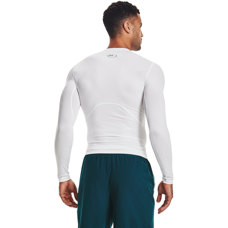 Men's Under Armour HeatGear Longsleeve - 100 - WHITE/BLACK