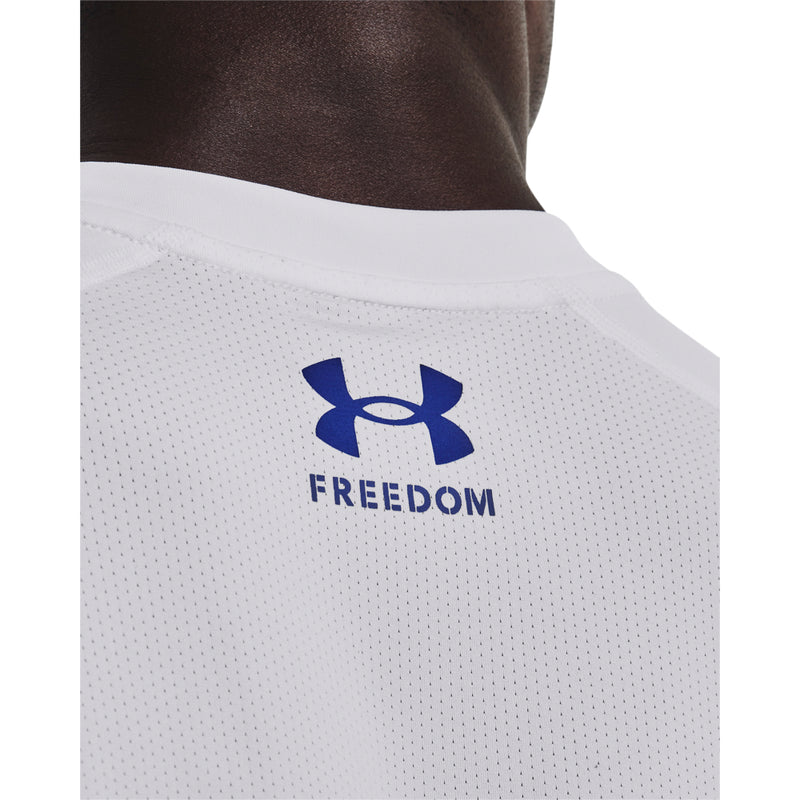 Men's Under Armour Iso-Chill Freedom Hook Longsleeve Shirt - 100 - WHITE/BLACK