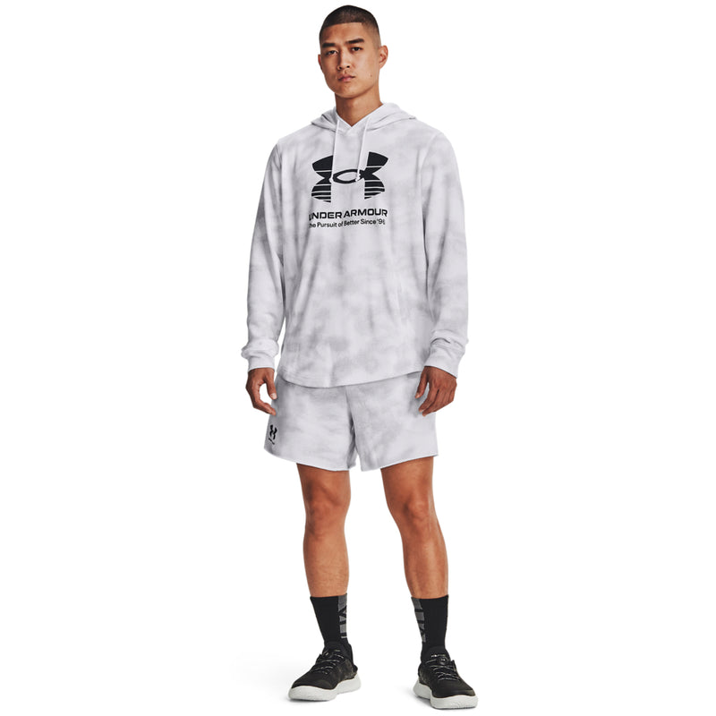 Men's Under Armour Rival Terry Hoodie - 100 - WHITE/BLACK
