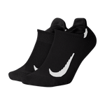 Men's/Women's Nike Multiplier Running No-Show Socks 2-Pack - 010 - BLACK