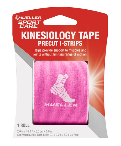 Mueller Kinesiology Tape (Pre-Cut I-Strips) - PINK