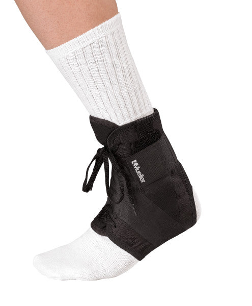 Mueller Soft Ankle Brace With Straps - BLACK