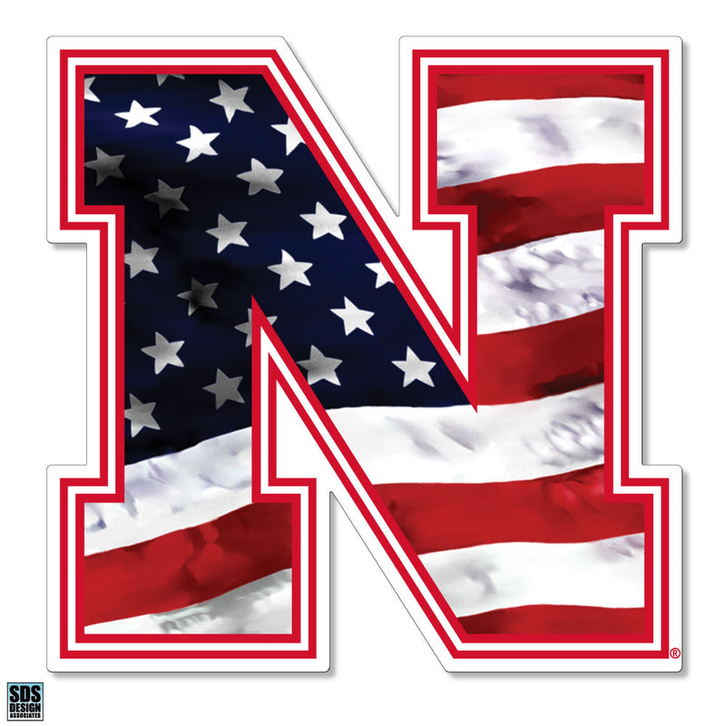 Nebraska Husker 5" Patriotic N Dizzler Sticker - NEBRASKA
