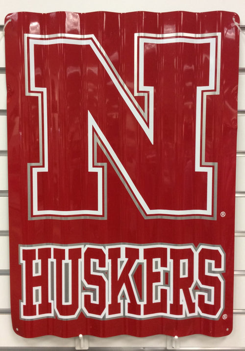 Nebraska Husker Corrugated Metal Sign - NEBRASKA