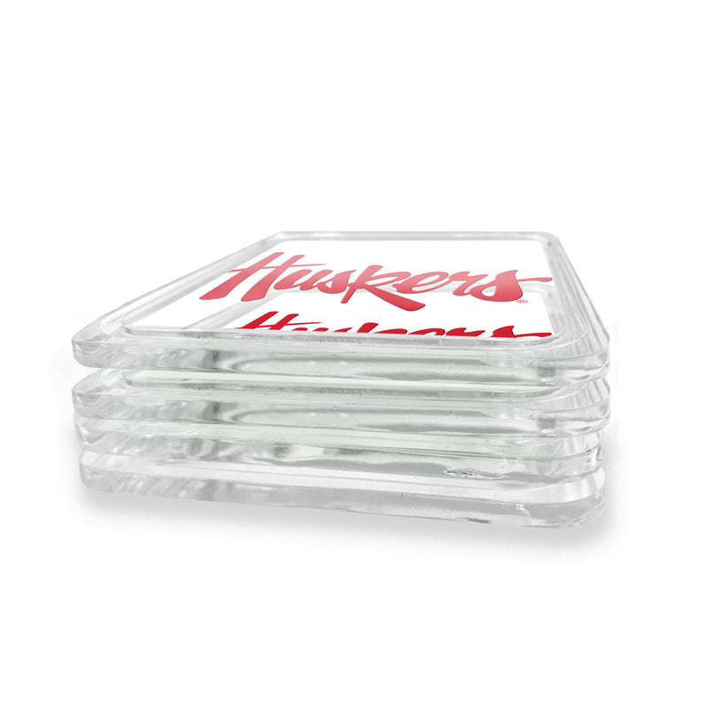Nebraska Huskers Acrylic Coaster 4-Pack - NEBRASKA
