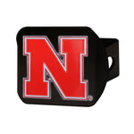 Nebraska Huskers Black Metal Hitch Cover - NEBRASKA