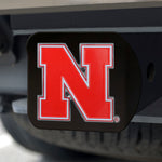 Nebraska Huskers Black Metal Hitch Cover - NEBRASKA