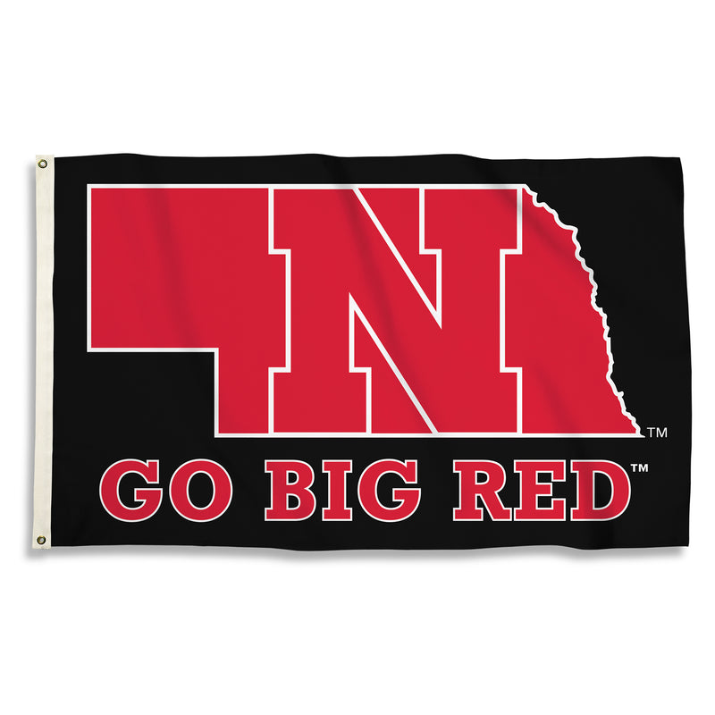 Nebraska Huskers Go Big Red (3x5) Flag - GBR